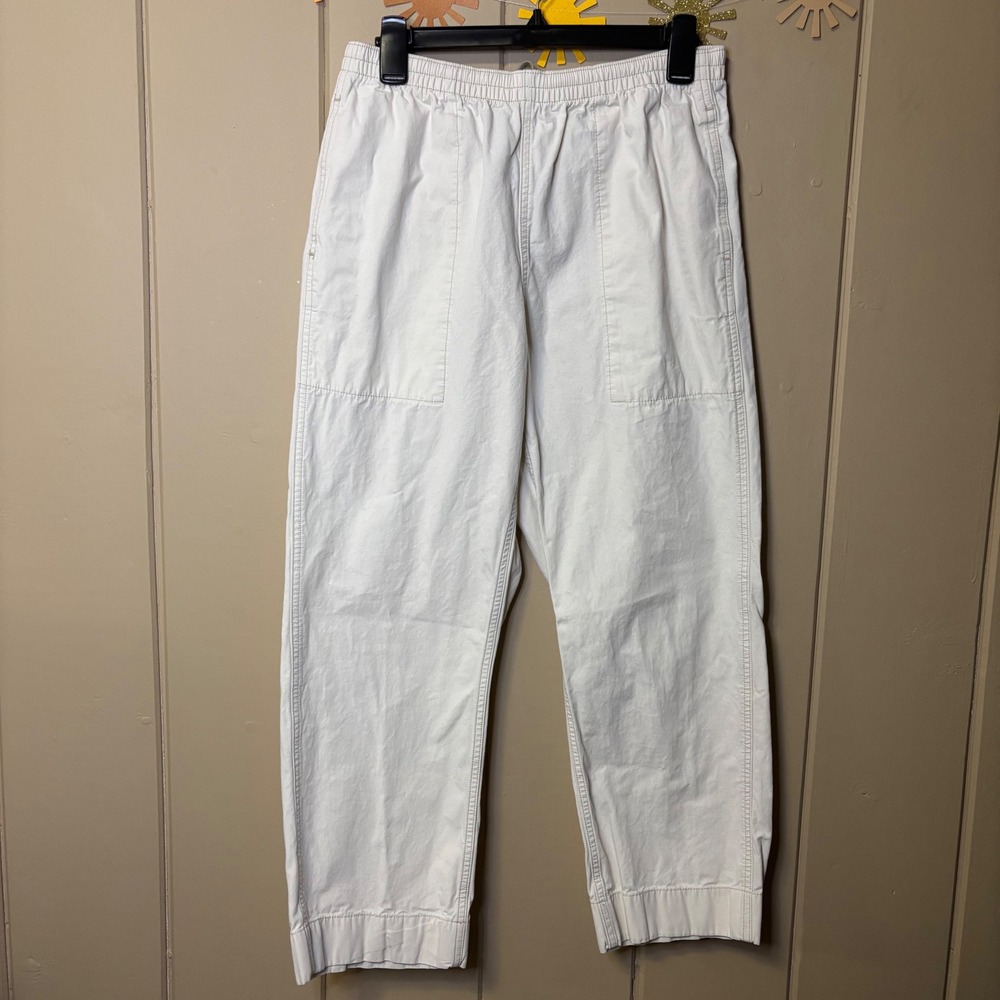 Patagonia Women's Size M Beige Cotton Utility Pants Elastic Waist Casual